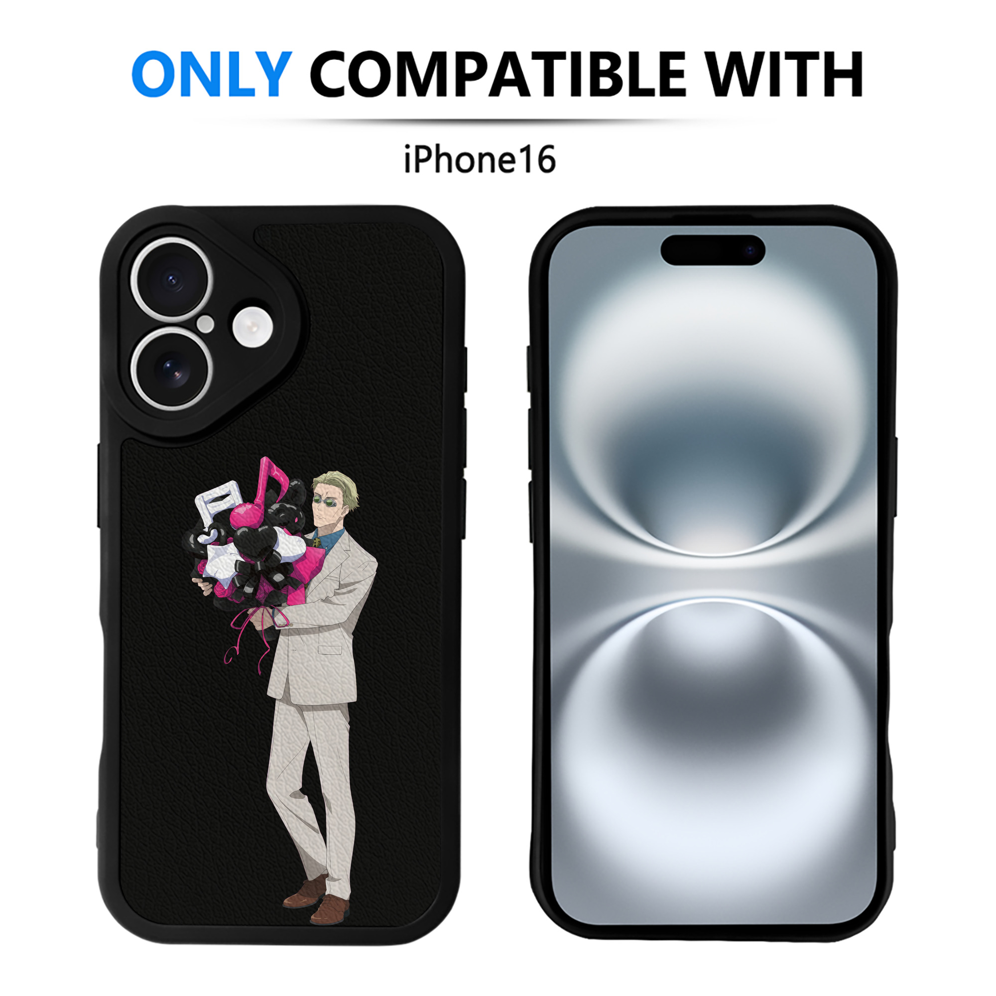 （画像用） 呪術廻戦 Jujutsu Kaisen 【iPhone 16シリーズ対応】シリコンスマホケース（レザー調） 材質：シリコン